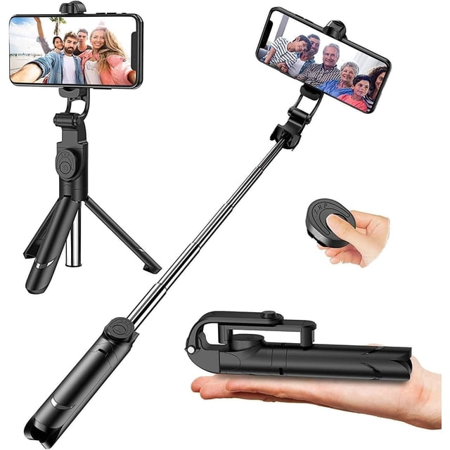 Perche à Selfie Sans Fil Fafa, Perche à Selfie Réglable avec Trépied et Télécommande Sans Fil Détachable, Supporte l'Enregistrement Vidéo, Monopode Extensible pour iPhone 15/14/13 Pro Max, Galaxy, Tous les Autres Smart Pho