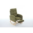 thumbnail image 5 of LiviNest Rocking Chair: Green Teddy Velvet Recliner with Footrest & Storage Pocket - Modern Reading Armchair for Urban Book Lovers & Small Apartments, 5 of 5