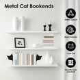 thumbnail image 2 of 2Pcs Peeping Cat Shape Metal Bookends Decorative Desktop Book Ends Versatile Stable Base Bookshelf Bookends With Smooth Surface Edge for Home Office, 2 of 10