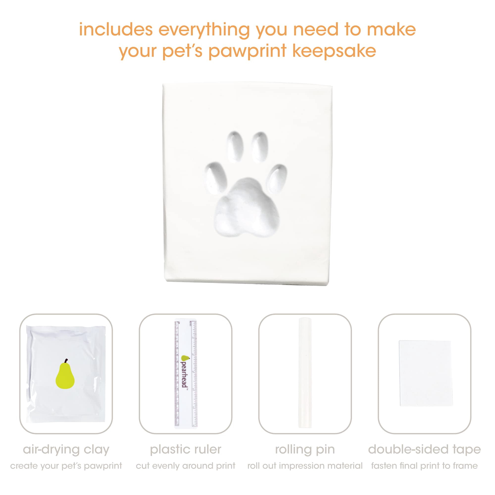 PETT Pet paw print frame with clay print kit and photo display