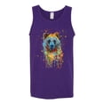 thumbnail image 2 of Bear Painting Splatter Abstract Art Animal Lover Mens Graphic Tank Top, Purple, 2XL, 2 of 3