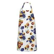 Pioneer Flower Floral Print Pattern Apron-Garden Aprons for Women with Pockets-Cotton Linen Waterproof Kitchen Cooking Gardening Aprons Adjustable for Kitchen,Cooking,BBQ and Salon 33x27 Inch