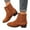 Brown, variant on Chunky Low Heel Ankle Boots – Pointed Toe with Side Zipper