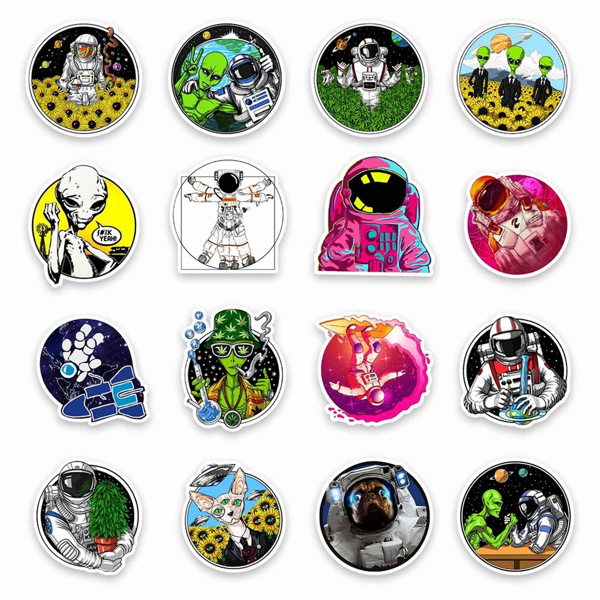 BUTTERFLY- 50Pcs Waterproof Vinyl Stickers Astronaut Nasa Alien Luggage Phone Laptop Window