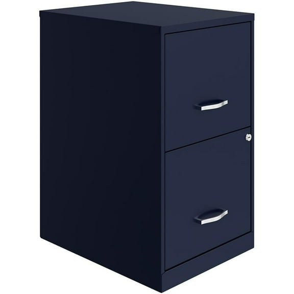 UrbanPro 18" Modern Metal Filing Cabinet with 2 Drawers in Navy