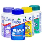 Evolve Concentrated Bleach Tablets, Linen Breeze Scent, 64 Count (32-Count x 2-Pack)
