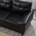 thumbnail image 4 of 79" Three-Seater Faux Leather Sofa with Hidden Storage, Black, 4 of 10
