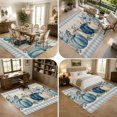 thumbnail image 5 of Large Area Rugs 8'x10', Blue White Pumpkin Fall Carpet Runner Indoor Outdoor Rugs Home Decor Aesthetic, Thanksgiving Eucalyptus Blue Plaid Non Slip Mats Washable Accent Rug for Living Room Bedroom, 5 of 8