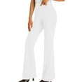 thumbnail image 2 of ClodeEU Women's Flared Work Trousers,Stretchy High Waist Business Pant,Casual Trousers with Pockets White,Womens Plus M, 2 of 8