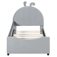 thumbnail image 6 of Twin Size Upholstered Daybed with Rabbit Ear Shaped Headboard, Gray, 6 of 9