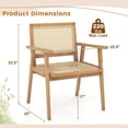 thumbnail image 3 of Costway 1 PCS Wood Chair Indonesia Teak Wood Armchair with Natural Rattan Seat & Back Patio Chair for Porch, 3 of 7