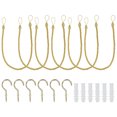 thumbnail image 1 of Unique Bargains Attaches de Rideaux, Lot de 6 Attaches de Rideaux Tressées avec Crochets à Vis et Boulons, Jaune Or, 1 of 7