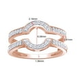 thumbnail image 2 of Round Cut Cubic Zirconia 14k Rose Gold Curve Wrap Solitaire Enhancer Guard Ring Size - 5, 2 of 3