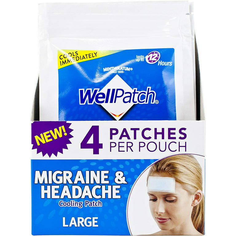 3 Pack Well Patch Cooling Headache Pads Migraine 4 in A box Lasts