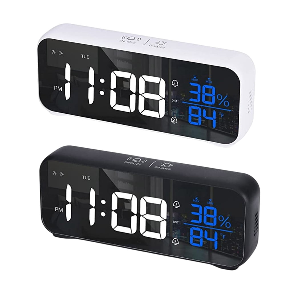 Voice Controlled Rechargeable LED Music Alarm Clock with Temperature Display
