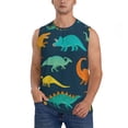 thumbnail image 2 of Lsque Hand Drawn Seamless Print Men's Cotton Blend Sleeveless Muscle Shirts (S-3XL)- Moisture Wicking, Odor Protection, UPF 30+,X-Large, 2 of 8