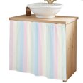 thumbnail image 2 of Colorful Striped Cabinet Curtains 35"W x 35"L, Rainbow Color Stripes Sink Skirt for Bathroom Vanity Kitchen Self Adhesive, Dust-Proof Privacy Curtain for Shelves Closet Laundry Room Pantry, 2 of 9