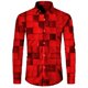thumbnail image 1 of Camisa de hombre serie de colores rojo amarillo gris patrón botón solapa tendencia de moda suave y cómoda otoño nuevo estilo, 1 of 6