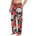 thumbnail image 6 of Logiee Skull and Roses Print Pajama Pants for Men,Men’s Pajama Bottoms,Mens PJ Pants with Pockets & Button Fly-XX-Large, 6 of 6