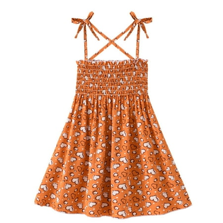 

QWERTYU Infant Baby Toddler Child Children Kids Summer Square Neck Dresses Sleeveless Floral Dress Sundress for Girls 1Y-6T 90