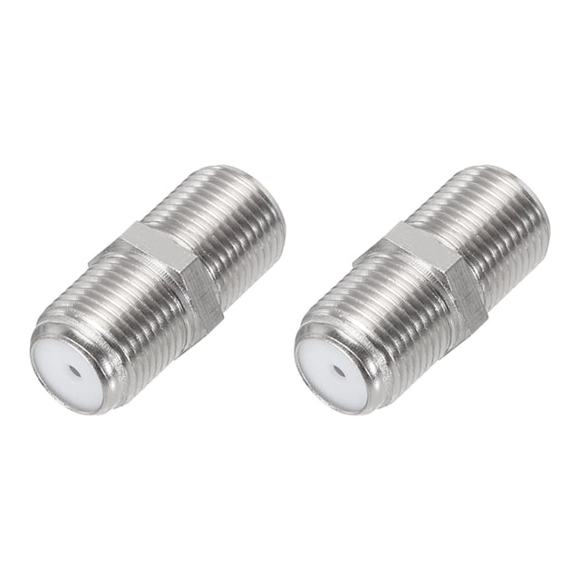Conector coaxial RG6 Extensor F hembra a F hembra adaptador chapado en oro 75 Ohm impermeable 2 piezas