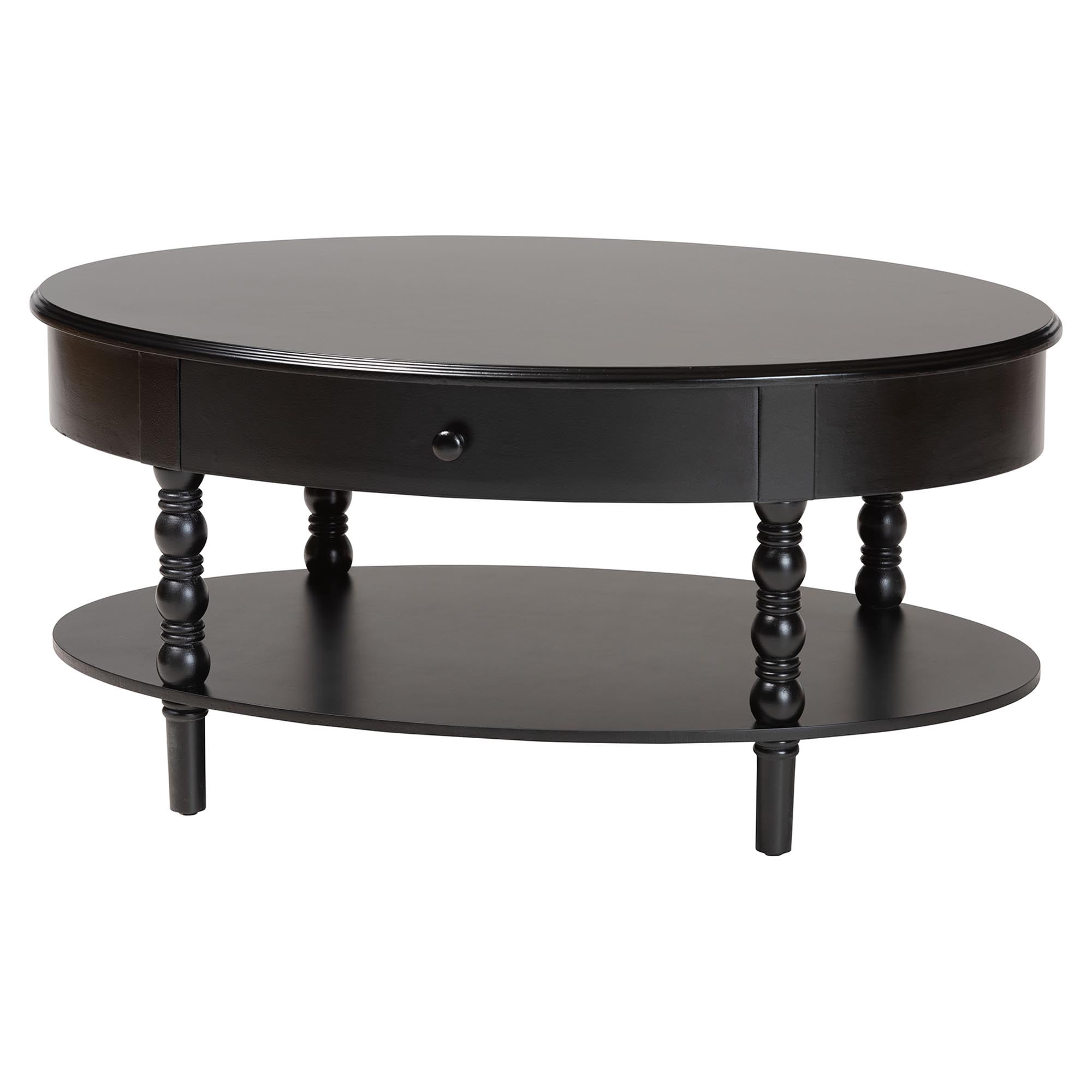Baxton Studio Malinda Classic Coffee Table, 1-Drawer, Black