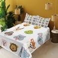 thumbnail image 2 of Ambesonne Colorful Fitted & Top Sheet Set with Shams, Comic Koala Fox Faces, Multi, 2 of 5