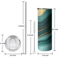 thumbnail image 5 of 20oz Teal Gold Marble Wave Pattern Skinny Tumblers Stainless Steel Tumbler with Lid and Straw,Vacuum Insulated Double Wall Travel Tumbler Cups with Cleaning Brush for Coffee,Tea, 5 of 6