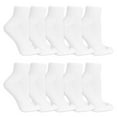 thumbnail image 2 of Fruit of the Loom Cushion Ankle Sport Socks for Women, White, Sizes 8-12 (10-Pack), 2 of 5