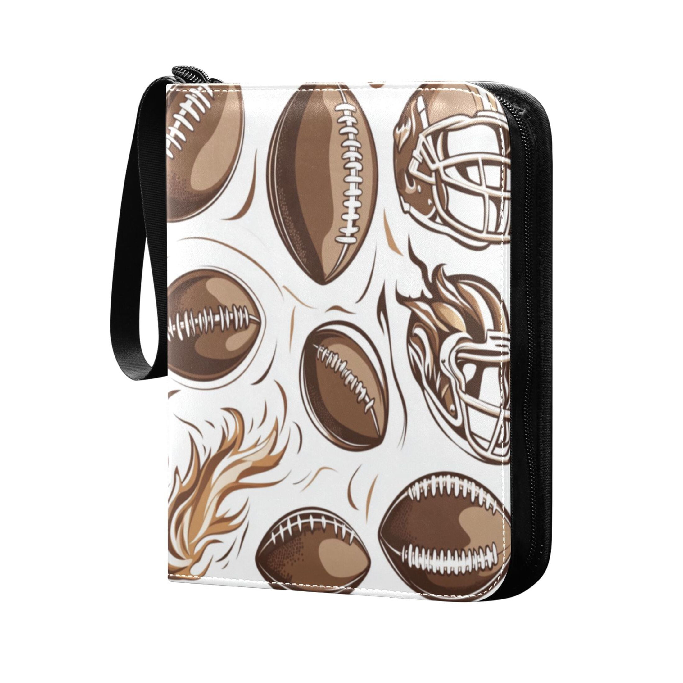 400 Pockets Trading Cards Album,Card Binder 4-Pocket, Cards Collector Album Holder Fits 400 cards with 50 removable sheets American Football and Helmets