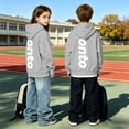 thumbnail image 2 of WhouRiu Boys Girls Letter Graphic Hoodie Kids Unisex Long Sleeve Hooded Pullover With Pockets Autumn Winter Soft Cozy Sweatshirts,9-10 Years, 2 of 8