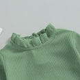 thumbnail image 5 of Okbabeha Infant Baby Girls Clothing Waffle Knit Long Sleeve Rompers Ruffle Bodysuit Solid Plain Onesie Outfit Cute Clothes, 5 of 8