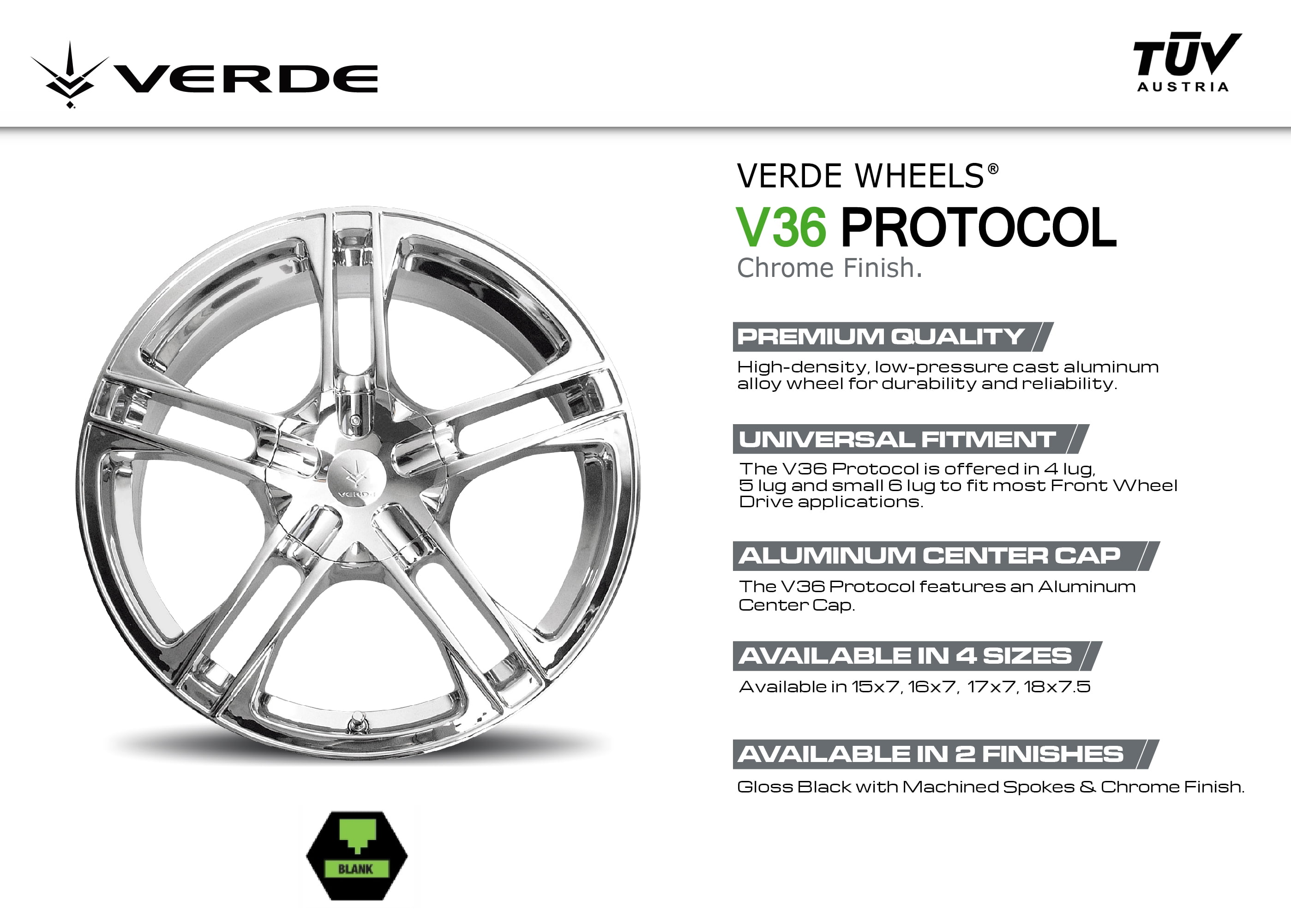 Verde Wheels - V36 Protocol Chrome Wheel (18x7.5