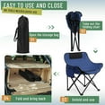 thumbnail image 5 of 2 Pack Compact Camping Chairs Portable Folding for Outside with Carry Bag Lightweight Moon Chairs for Travel Picnic Hiking Beach Fishing, 600D Oxford, Supports 330lbs(Blue, Black), 5 of 14