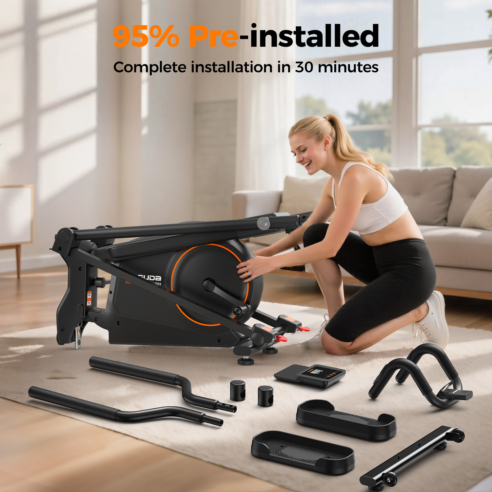 Yosuda Foldable Elliptical Machine with 16 Resistance Levels photo 4