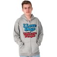 thumbnail image 5 of Love Dogs Tolerate People Antisocial Zip Up Hoodie Men's Women's Brisco Brands S, 5 of 6