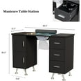 thumbnail image 2 of Ktaxon Manicure Table Nail Desk for Nail Tech w/Glass Top & Wrist Rest, Black, 2 of 8
