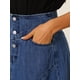thumbnail image 5 of Falda de mezclilla casual INSPIRE CHIC para mujer, de talle alto, en línea A, falda maxi acampanada XS azul, 5 of 6
