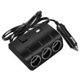thumbnail image 3 of Divisor enchufe para encendedor coche 3 en 1 12-24V 2 adaptador cargador USB (), 3 of 7