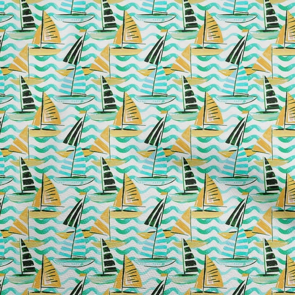 oneOone Polyester Spandex Mustard Yellow Fabric Yacht Diy Clothing Quilting Fabric Print Fabric By Yard 56 Inch Wide-KQ