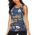 thumbnail image 2 of Picia Marine Nautical Pattern Women's Workout Tank Top,Breathable Activewear,Slim Fit Athletic Top,Versatile Workout Moisture-wicking top-Medium, 2 of 9
