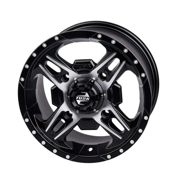 4/137 Tusk Beartooth Wheel 12x7 5.0   2.0 Machined/Black for Kawasaki Mule 610 4X4 Xc 2010-2016