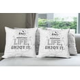 thumbnail image 6 of Ambesonne Saying Throw Pillow Cover 4 Pack, Positive Life Message, 24", Charcoal Grey White, 6 of 7