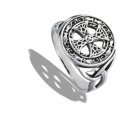 thumbnail image 4 of Intricate Celtic Cross Ring Stainless Steel Band Gray Jewelry Female Male Unisex Size 9, 4 of 4