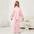 thumbnail image 6 of Hessimy Toddler Boys Girls Spring Summer 2Pcs Long Sleeve Button Pajamas Casual Set, Button Pjs Style,1-11 Years(Light Pink,5-6 Years), 6 of 7