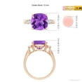 thumbnail image 4 of ANGARA Natural Cushion 3.65 ct Amethyst Solitaire Ring with Diamond Accents in 14K Rose Gold for Women (Size-10mm) | February Birthstone, Anniversary, Jewelry Gift for Women | Natural Amethyst Ring, 4 of 8