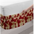 thumbnail image 2 of Vintage Bed Skirt, Romantic Red Rose Blooms with Sketches Classical Valentines Day Inspired, Elastic Bedskirt Dust Ruffle Wrap Around for Bedding Decor, 4 Sizes, Red Khaki Sand Brown, by Ambesonne, 2 of 2