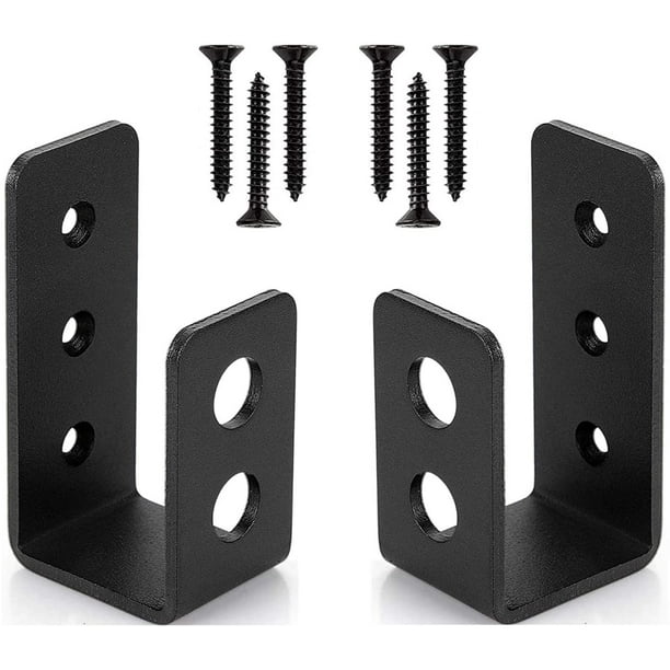 2 Pack Heavy Duty Steel Door Brackets for 2x4 Door, UShape Security