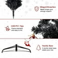 thumbnail image 6 of Black Unlit Artificial Xmas Tree, 6FT Premium PVC Hinged Branch Christmas Tree with Sturdy Metal Stand, Modern Holiday Décor for Home, Office, or Halloween Party, 6 of 8