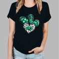 thumbnail image 2 of Camisetas de Manga Corta para las Mujeres de Moda Imprimir Cuello Redondo Camiseta, Mezcla de Poliéster Ligero para Primavera Verano Otoño, 2 of 8